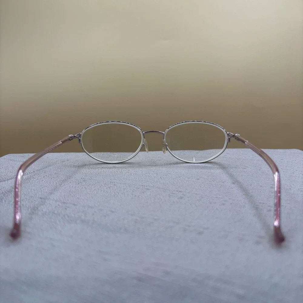 Tres Jolie 60 Blush Oval Eyeglass framed Metallic Pink 52-17-135 Y2K Coquette